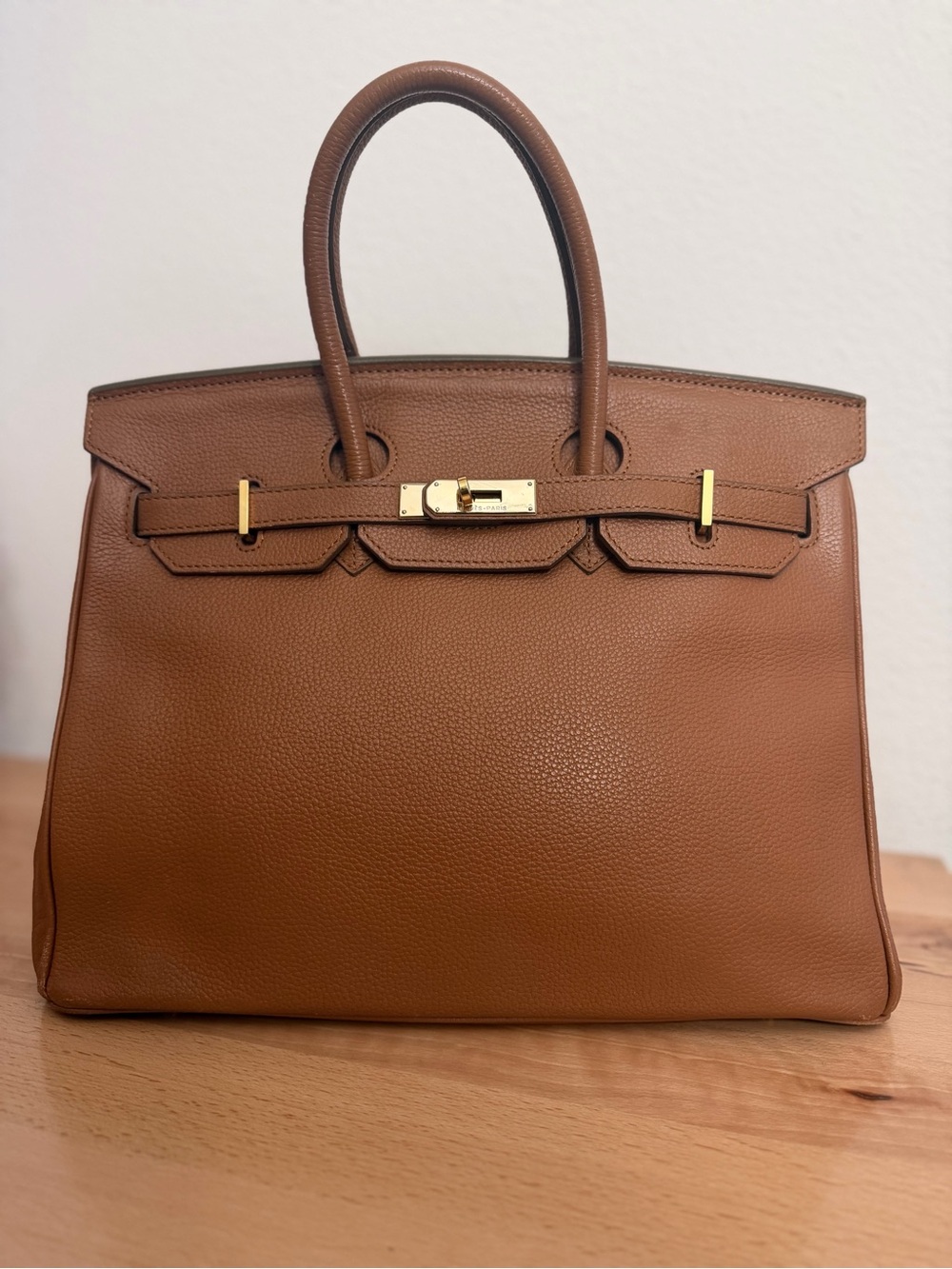 H 2007 Togo Birkin Retourne 35 gold on gold GHW Vintage plk